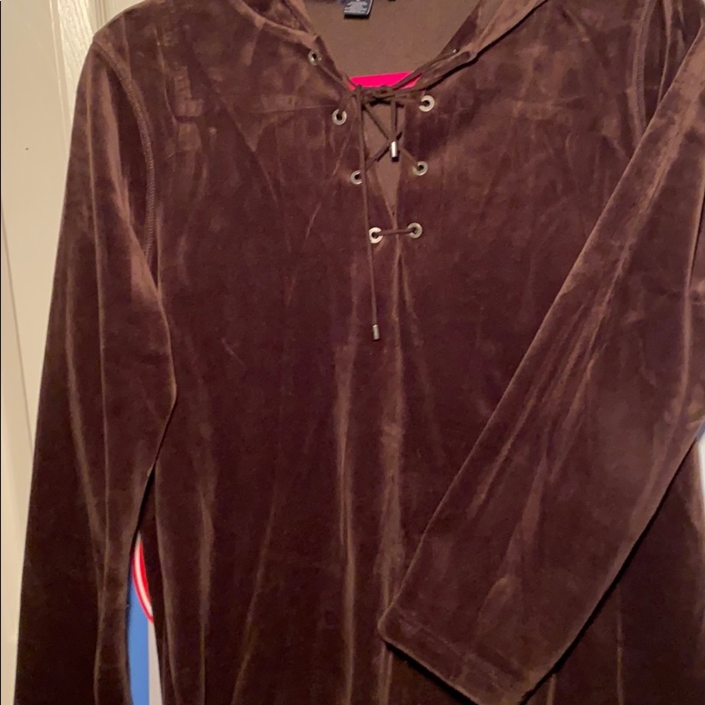 Women’s brown velvet Nautical long sleeve shirt